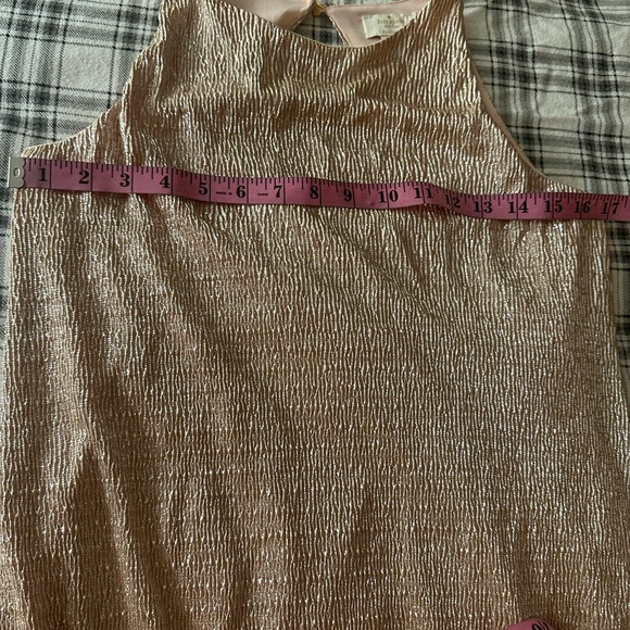 Kate Spade Skirts The Rules Metallic Gold Ruffle Sleeveless Girls Dress NWOT 14 - Picture 13 of 14